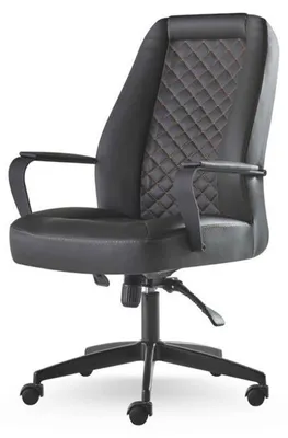 Zdjęcie produktu dla Chefessel Arbeitszimmer Bürostuhl Schwarz Mit Rollen Modern Leder Holz