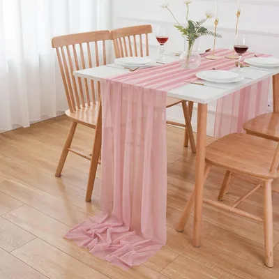 Obrázok produktu pre Šifónová obruska, staroružová farba, 300 x 70 cm, umývateľná, svetloružová