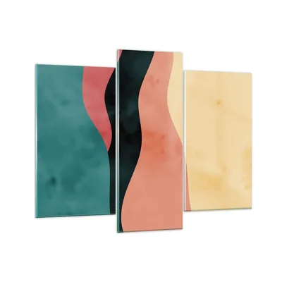 Produktbild von Bilder auf glas - 3 Teile - Mehrfarbig Abstraktion Modern - 130x100cm - Glasbilder - Wandbilder - Bilder - Wanddekoration aus Glas - Glas Bilder - Wandbild auf Glas - GCB130x100-4820