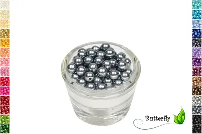 Produktbild von 50 Wachsperlen 8mm, Farbe:silber / grau 077