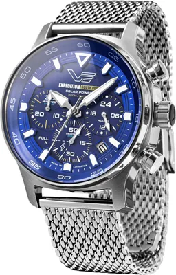 Vostok Europe VR42-592A762-B Herrenuhr Expedition South Pole Chronograph Stahl/Blau 1
