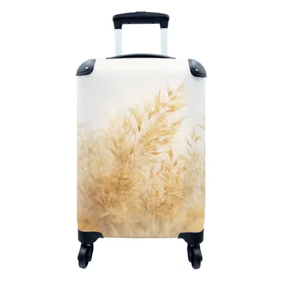 Produktbild von MuchoWow® Koffer Handgepäck Trolley Rollkoffer Kleine Reisekoffer mit 4 Rollen - Pampasgras - Sonne - Gras - Cabin Size < 55x40x23 cm & 55x40x20 cm - Fotokoffer - Kabinenkoffer - Boardgepäck - Reise-Box - Reisekoffer - Reisegepäck - Koffer mit Bild - Trolley für Kinder