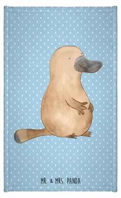 Produktbild von Mr. & Mrs. Panda Handtuch Schnabeltier Mut - Blau Pastell - Geschenk, Arbeit, Lebensweisheit, Büro, Gästetuch, Kleines, Meer, Klein, Weltreise, gäste wc, Motivation