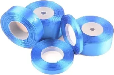 Produktbild von Satinband zum Verpacken von Geschenken, dekorativ, 6 mm, blau, 32 m