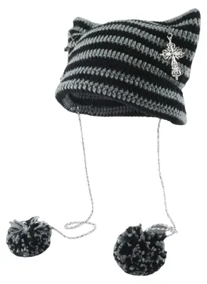 Imagen del producto de Solidchoice - Gorro de lana estilo grunge con orejas de gato