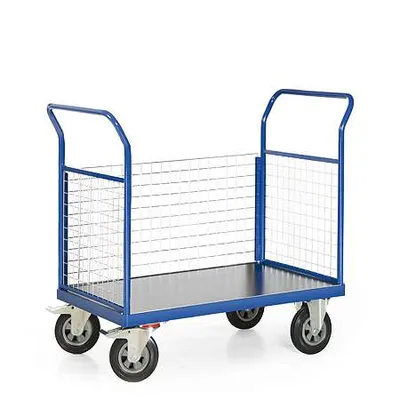 Produktbild von Bako Logistiksysteme Plattformwagen F600 mit 3 Gitterwänden ohne Bordkante 850x500mm
