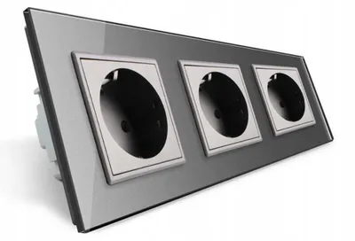 Produktbild von Livolo Glas Wandsteckdose Silber 3-fach 230V
