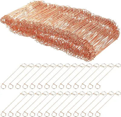 Produktbild von 250 Stück Rödeldraht, 1,0 mm x 100 mm Betonbindedraht mit Ösendraht, verkupferter Bindedraht für Rödelzange und Floristik