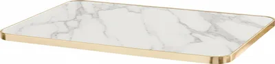 Produktbild von Laminierte Tischplatte 120 x 60 cm und Aluminiumkante weißer Marmor - Oviala Montmartre