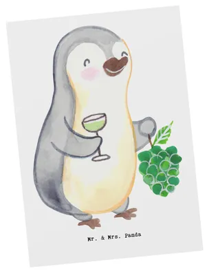 Produktbild von Mr. & Mrs. Panda Postkarte Weinhändler Herz - Weiß - Geschenk, bildkarte, Postkarten, Ansichtskarten, Grußkarte, Ansichtskarte