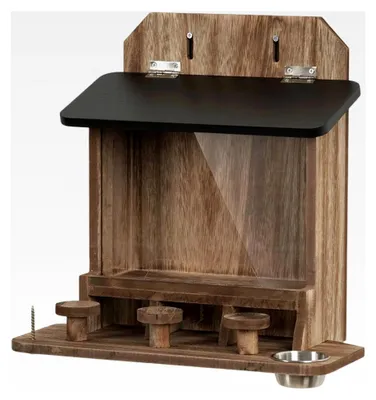 Produktbild von Futterstation für Eichhörnchen aus Holz – Wasserdichtes Maiskolbenhaus für den Außenbereich