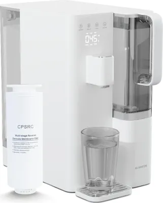 Image de filtre à eau Klarstein VitalPour - Filtration par osmose inverse 5 niveaux, chauffage rapide, réservoir 5 L & carafe 1,5 L, installation facile, écran tactile, sécurité enfant