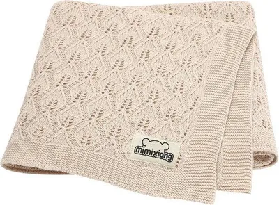 Immagine prodotto di Coperta per neonato in cotone morbido, 100 x 80 cm - Beige