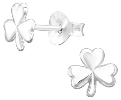 Produktbild von Ohrstecker Kleeblatt: 925 Silber Ohrringe Kinder