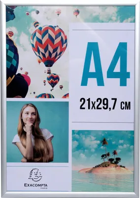 Produktbild von Exacompta 12x Fotorahmen A4 aus Aluminium, Exacryl - Kristall - 84758D
