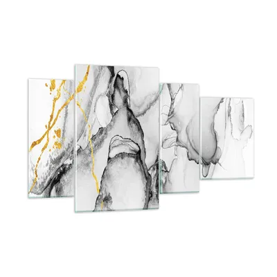 Produktbild von Bilder auf glas - 4 Teile - Stein Abstraktion Kontrast - 120x70cm - Glasbilder - Wandbilder - Bilder - zum Aufhängen bereit - Wanddekoration aus Glas - Glas Bilder - Wandbild auf Glas - GDL120x70-4761