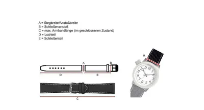 Produktbild von Maurice Lacroix Uhrenarmband Kalbsleder Büffelkalb 25621G, Farbe:schwarz