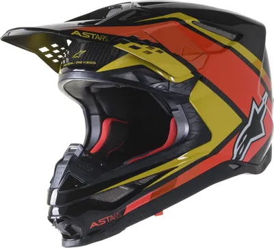 Produktbild von Alpinestars Supertech M10 Meta 2 Motocross Helm Farbe: Schwarz/Gelb, Grösse: XL
