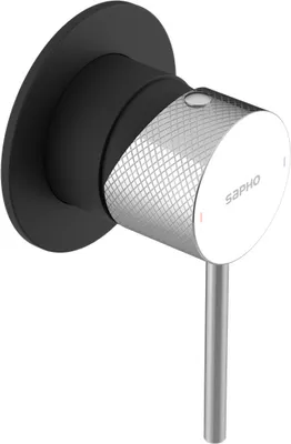 Produktbild von Sapho ULTRASAN Unterputz-Duscharmatur, 1 Weg, Schwarz matt/Chrom