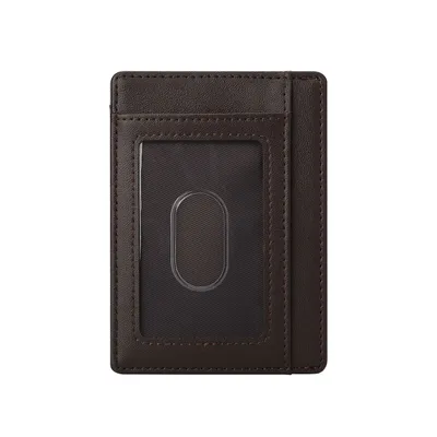 Produktbild von MODFU Echtleder Slim Wallet Portmonee mit RFID Kreditkartenetui mit Kartenhalter I Mini Geldbörse für Männer I Kartenetui für bis zu 7 Karten Kaffee