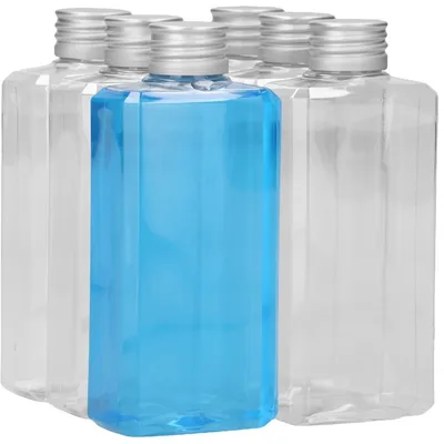 Productafbeelding van Transparante PET Flessen met Schroefdop 250 ml (Set van 6)