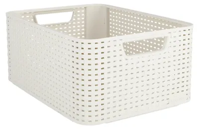 Produktbild von Curver Style M, Aufbewahrungskorb, Cremefarben, Rattan, Einfarbig, Badezimmer, Schlafzimmer, 386 mm