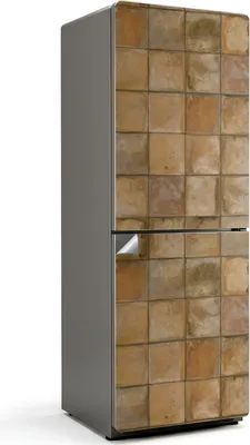 Produktbild von Steinfliesenstruktur – Kühlschrank Aufkleber – Klebefolie Kühlschrank – Kühlschrank Dekor – Kühlschrankfolie selbstklebend – Küchen Dekoration – 70x190 cm