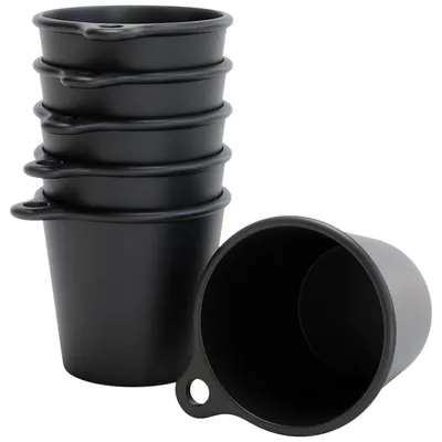 Produktbild von SoPro 6x Schnapsbecher Plastik 4 cl wiederverwendbar - Shotgläser 40 Milliliter schwarz - Mehrweg Schnapsglas zum Umhängen