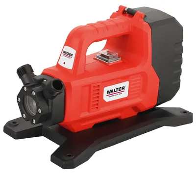 Produktbild von WALTER 18V Li-Ion Akku-Gartenpumpe – Leicht, Tragbar und Leistungsstark mit 1300 l/h Fördermenge, Integrierter Akkuanzeige und Umfangreichem Zubehör für Flexible Gartenbewässerung, Förderhöhe max. 14m