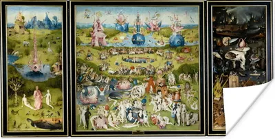 Produktbild von MuchoWow® Poster Garten der Lüste - Gemälde von Hieronymus Bosch 160x80 cm - Foto Poster
