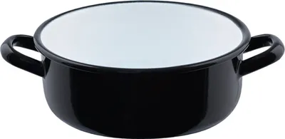 Produktbild von Riess Zwerge Kasserolle mit Bördel Ø16cm 1 Liter Schwarz Emaille