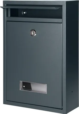 Image de Boîte aux lettres anthracite, pour extérieur, en acier inoxydable, format A5, avec serrure