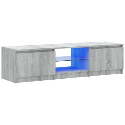 Produktbild von TV-Schrank mit LED-Leuchten Grau Sonoma 140x40x36 cm