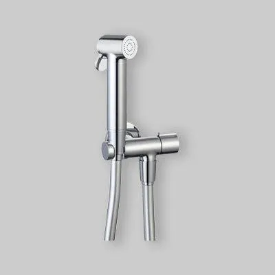 Produktbild von Duschset mit Absperrventil "Saraby", Chrom - Duschkopf aus Messing