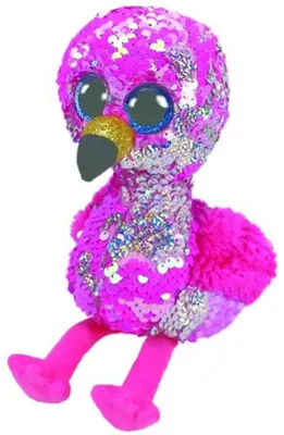 Produktbild von TY Pinky - Reversible Sequin Pink Flamingo Medium, Spielzeug-Flamingo, Junge/Mädchen