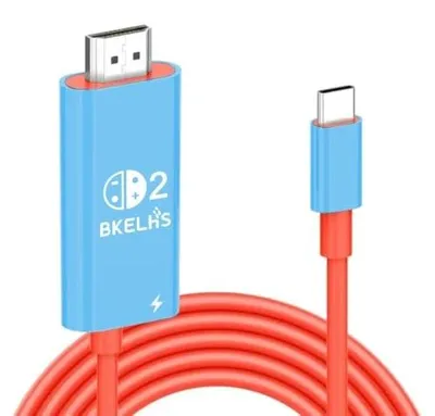 Zdjęcie produktu dla Adapter USB c HDMI 4K dla nintendo switch 2 kabel 2M ładowanie