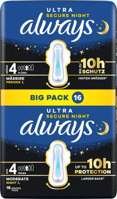 Obrázok produktu pre always 8006530126090 always dámské vložky Ultra Day, Secure Night, s krídelkami