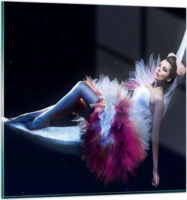 Produktbild von Bilder auf glas - Frau Geheimnis Kleid elegant - 70x70cm - Glasbilder - Wandbilder - Kunstdruck - zum Aufhängen bereit - Wanddekoration aus Glas - Glas Bilder - Wandbild auf Glas - GAC70x70-2584