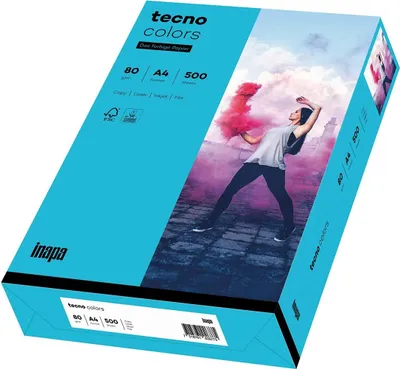 Immagine prodotto di carta multifunzione tecno colori A4 80 gsm blu 500 fogli