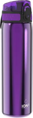 Produktbild von ion8 Leicht Stahl-Trinkflasche, 600 ml, Nicht Isoliert Auslaufsicher, Einhandöff