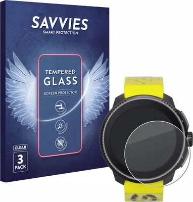 Produktbild von 3x Savvies Schutzglas für Suunto Race / 2 Displayschutz 9H Glas klar transparent