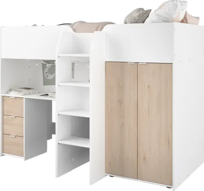 Produktbild von Parisot TOM Hochbett mit Schreibtisch und Kleiderschrank