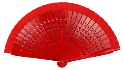 Produktbild von Fächer - Wedel - faltbarer Fächer - Handfächer - einfarbig - klein - rot