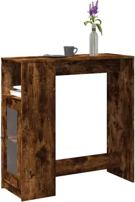 Obrázek produktu pro vidaXL Barový stůl s policí kouřový dub 101x40x103,5 cm materiál na bázi dřeva