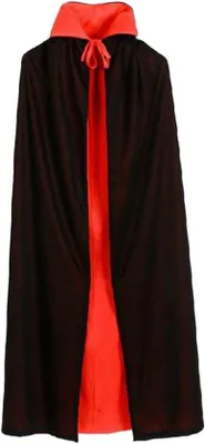 Productafbeelding van kostuum kinderen – cape dubbelzijdig 120 cm – zwart rood – cosplay