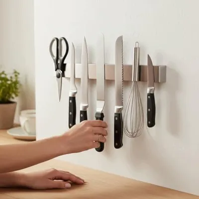 Zdjęcie produktu dla Listwa magnetyczna do noży 40 cm stal nierdzewna bez wiercenia