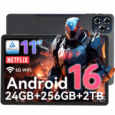 Productafbeelding van TABWEE 2026 W90 11-inch Android 16-tablet, Dual 4G SIM, 5G WiFi, 8000 mAh, 24 GB + 256 GB (2 TB TF), Widevine L1, Octa-core T615, 18 W, FHD-scherm
