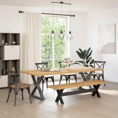 Obrázok produktu pre vidaXL Lavica do jedálne NOAIN s nohami v tvare X 180x40x45 cm z masívneho borovicového dreva