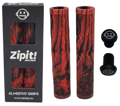 Produktbild von Zipit Almighty Grips 160mm flanschlose Stunt-Scooter- und BMX-Griffe – einfarbig und zweifarbig – inklusive Lenkerenden