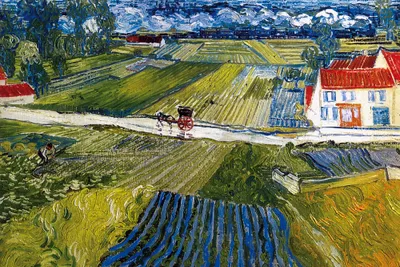 Zdjęcie produktu dla Vincent Van Gogh Art Print Obraz - Krajobraz Auvers po deszczu, 1890 (80 x 120 cm)